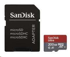 SanDisk Micro SDXC Ultra Android 200GB 100MB/s A1 UHS-I + SD adaptér