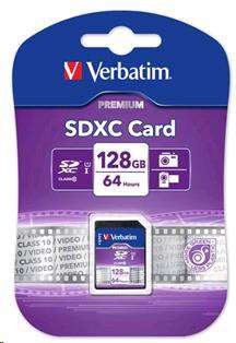 VERBATIM SDXC Memory Card, Class 10, 128GB , UHS-1