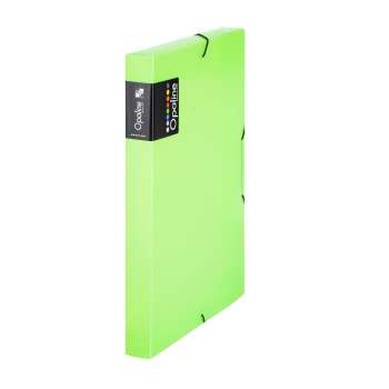 Box na spisy s gumičkou Opaline - A4, transparentně zelený, 3 cm