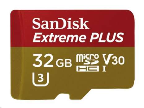 SanDisk MicroSDHC 32GB Extreme Plus A1 UHS-I (V30) U3 + SD adaptér