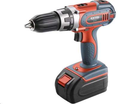 Extol Premium Aku vrtací šroubovák, 18V NiCd (2x),