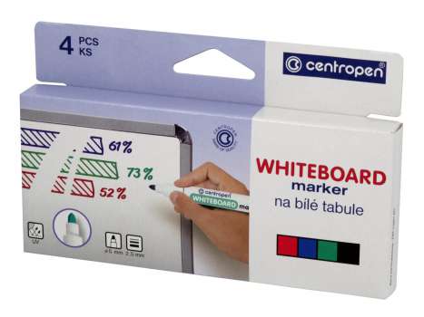 Popisovač na bílé tabule Centropen 8559 - kulatý hrot, sada 4 barev