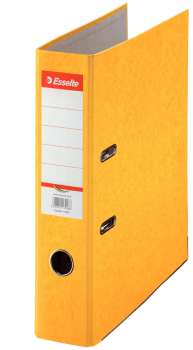 Pákový pořadač Esselte - A4, kartonový, šíře hřbetu 7,5 cm, žlutý