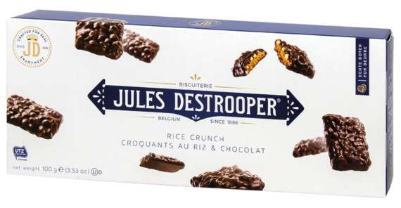 Sušenky s křupinkami Jules Destrooper - čokoládové, 100g