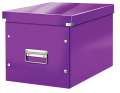Krabice Click & Store Leitz WOW - čtvercová, purpurová