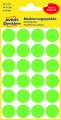 Kulaté etikety Avery Zweckform - neon zelené, průměr 18 mm, 96 ks