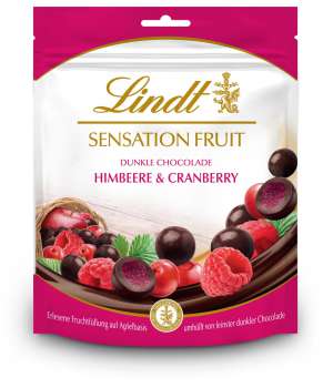 Ovoce v čokoládě Lindt - maliny a brusinky, 150 g