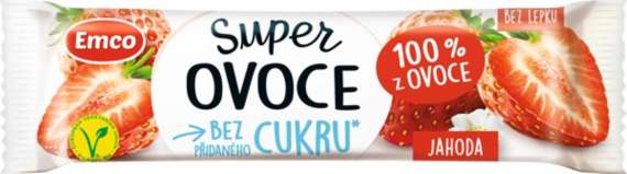 Tyčinka Emco Super ovoce - jahoda, 30 g