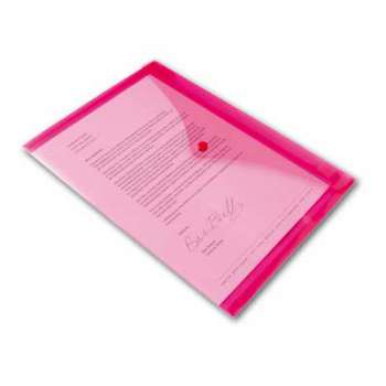 Zakládací pouzdro s drukem Office Depot - A4, růžové transparentní, 5 ks