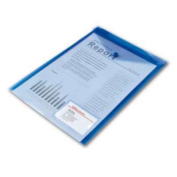 Zakládací pouzdro s drukem Office Depot - A4 na výšku, modré transparentní , 5 ks