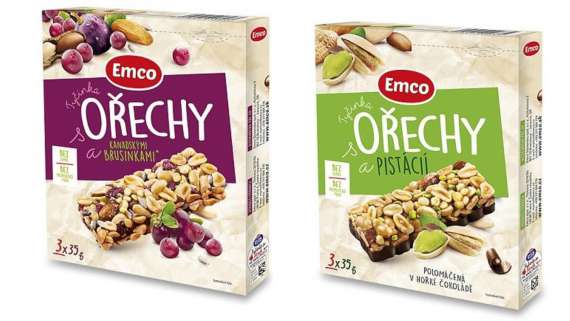 Tyčinky Emco Ořechy - dvě příchutě