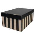 Úložná krabice BIG BOX - hnědočerné, s víkem, 28 x 18 x 37 cm, nosnost 5 kg, 2 ks