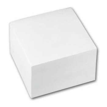 Lepený papírový bloček - špalíček, bílá, 9 x 9 x 5 cm