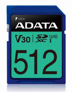 ADATA SDXC karta 512GB UHS-I U3 Class 10, Premier Pro (R: 95MB / W: 60MB)