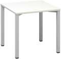 Psací stůl Alfa 200 - 80 x 80 cm, bílý/stříbrný
