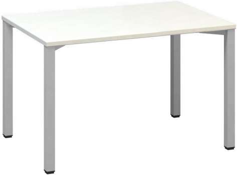 Psací stůl Alfa 200 - 120 x 80 cm, bílý/stříbrný