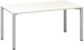 Psací stůl Alfa 200 - 160 x 80 cm, bílý/stříbrný