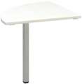 Přídavný stůl Alfa 200 - čtvrtkruh 80 cm, bílý/stříbrný