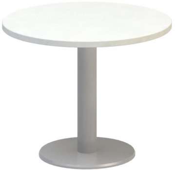 Jednací stůl Alfa 400 - 70 cm, nízký, bílý/stříbrný