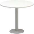 Jednací stůl Alfa 400 - 90 cm, bílý/stříbrný