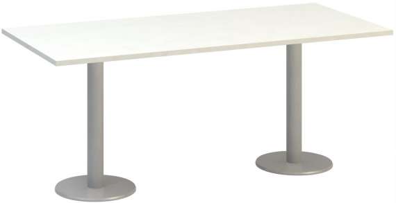 Jednací stůl Alfa 400 - 180 cm, bílý/stříbrný