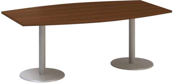 Jednací stůl Alfa 400 - 200 cm, ořech/stříbrný