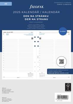 Náhradní náplň diáře Filofax - A5, den na 1 stranu, rok 2025