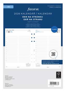 Náhradní náplň diáře Filofax - A5, den na 1 stranu, rok 2026