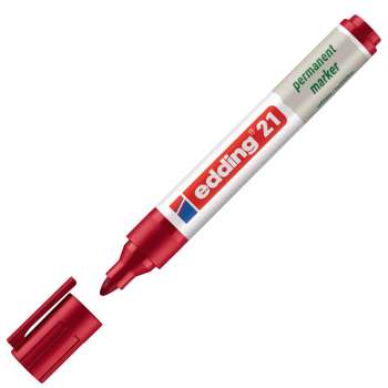 Permanentní popisovač Edding 21 - kulatý hrot, červený