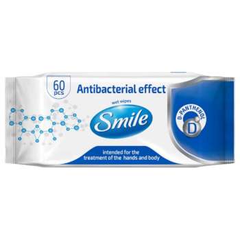 Antibakteriální vlhčené ubrousky Smile - 60 ks