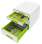 Zásuvkový box LEITZ WOW - A4+,plastový, bílý se zelenými prvky