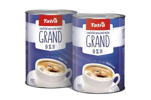 Zahuštěné mléko Tatra - neslazené, plech, 2x410g
