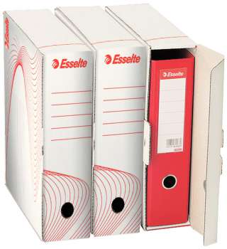 Archivační krabice na pořadače Esselte - bílá, 9,7 x 35,5 x 30 cm