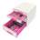 Zásuvkový box LEITZ WOW - A4+, plastový, bílý s růžovými prvky