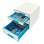 Zásuvkový box LEITZ WOW - A4+, plastový, bílý s modrými prvky