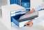 Zásuvkový box LEITZ WOW - A4+, plastový, bílý s modrými prvky