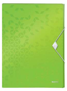 Box na spisy s gumičkou Leitz WOW - A4, zelený, 3 cm