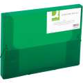 Box na spisy s gumičkou Q-Connect - A4, transparentně zelený, 2,5 cm
