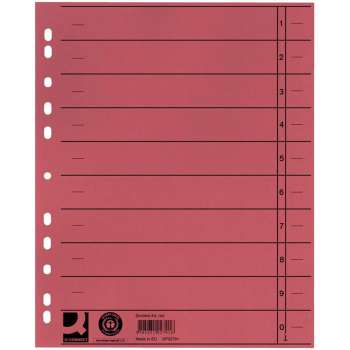 Papírové rozlišovače Q-Connect - A4, červené, 100 ks