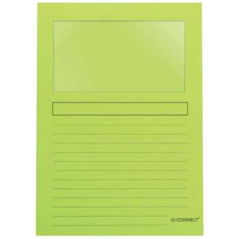 Papírový obal L s okénkem Q-Connect - A4, zelený, 1 ks