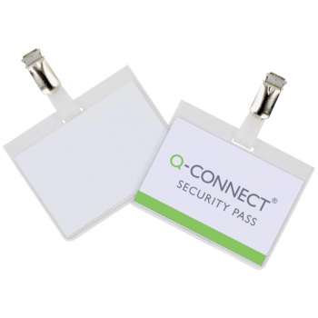 Visačka Q-Connect s klipem - 60 x 90 mm, shora uzavřená, 25 ks