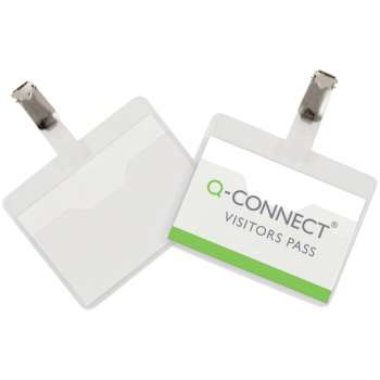 Visačka Q-Connect s klipem - 60 x 90 mm, shora otevřená, 25 ks