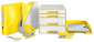 Pákový pořadač Leitz WOW 180° - A4, šíře hřbetu 8 cm, žlutý