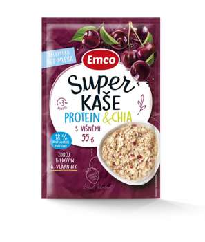 Super kaše Emco - protein & chia s višněmi, 55 g