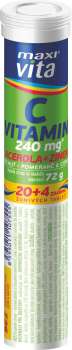 Šumivé vitamíny MaxiVita - vitamin C + acerola, 24 tablet