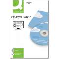 Etikety na CD/DVD Q-Connect - bílé, průměr 117 mm, 2 x 25 ks