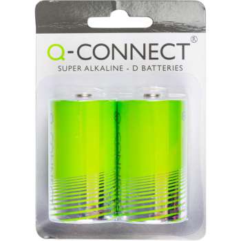 Alkalické baterie Q-Connect - 1,5V, MN1300, LR20, D, 2 ks