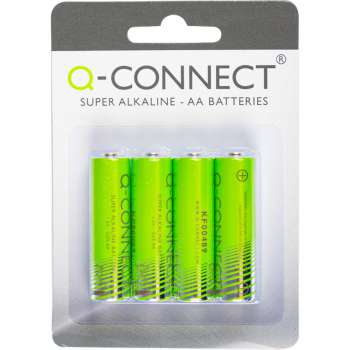 Alkalické baterie Q-Connect - 1,5V, LR6, typ AA, 4 ks
