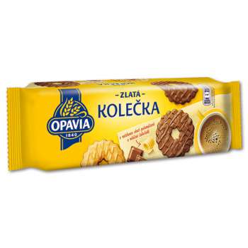 Sušenky Opavia Zlaté - Kolečka, máslové, polomáčené, 146 g