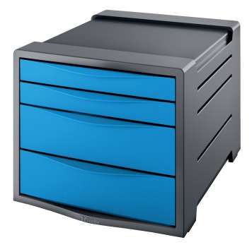 Zásuvkový box Esselte Europost VIVIDA - 4 zásuvky, modrý/šedý